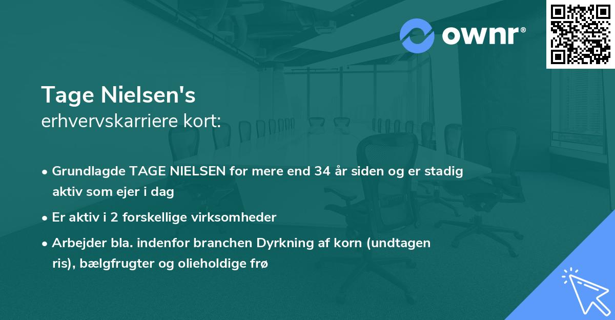 Tage Nielsen's erhvervskarriere kort