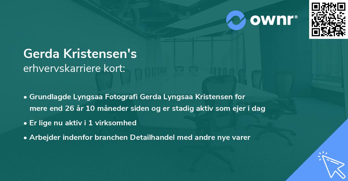 Gerda Kristensen's erhvervskarriere kort
