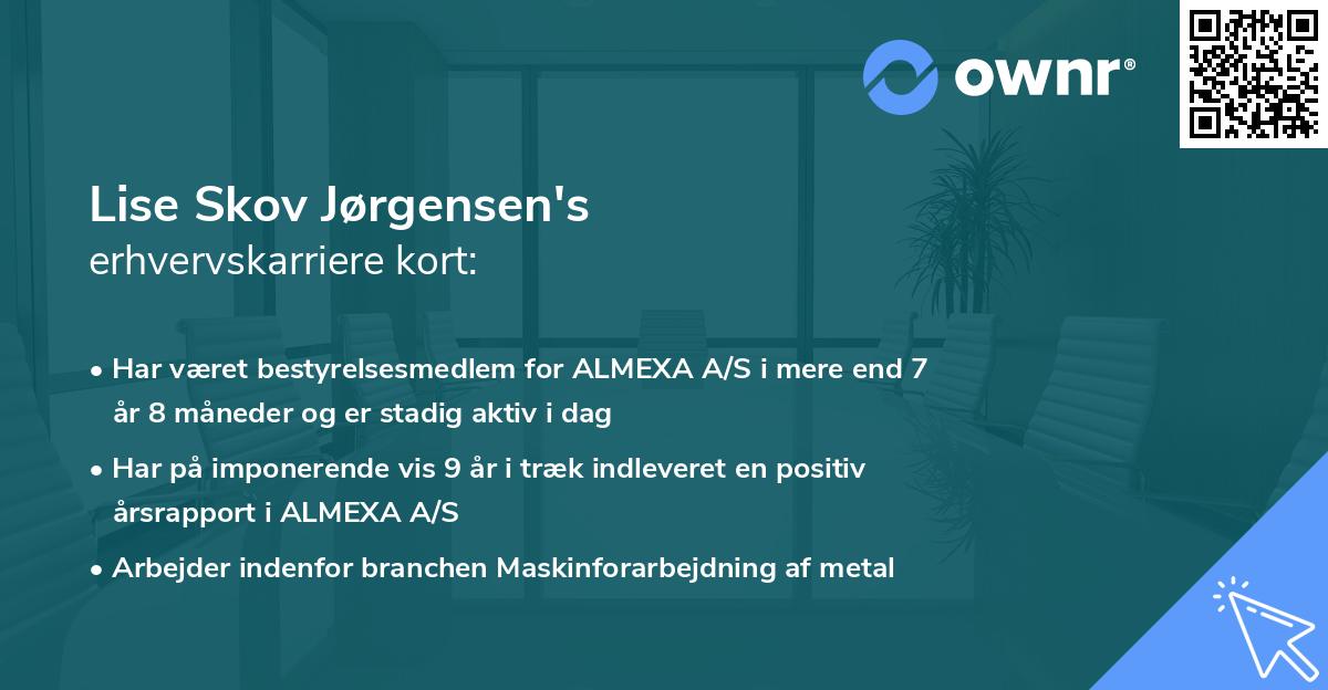 Lise Skov Jørgensen's erhvervskarriere kort