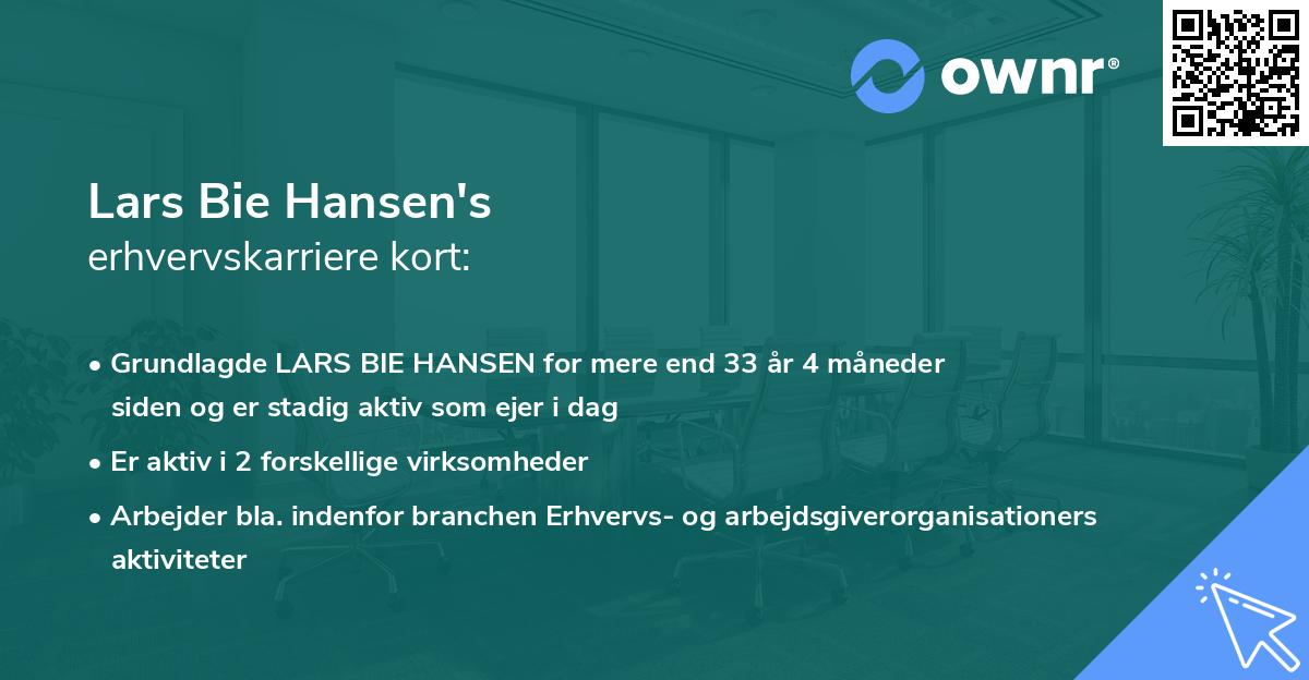 Lars Bie Hansen's erhvervskarriere kort