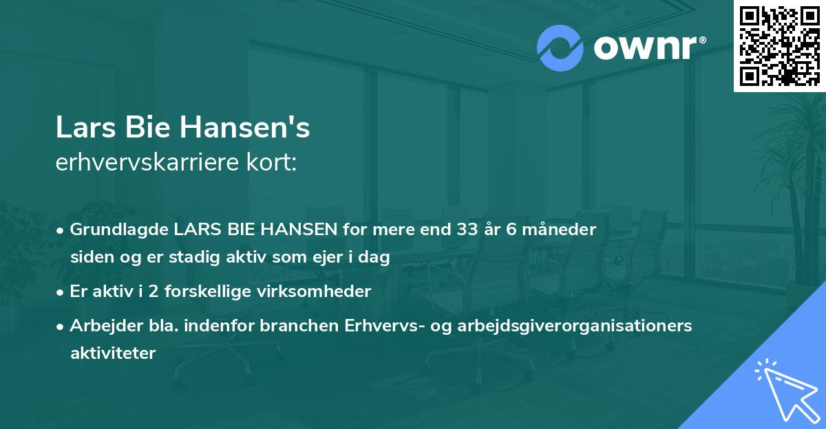 Lars Bie Hansen's erhvervskarriere kort