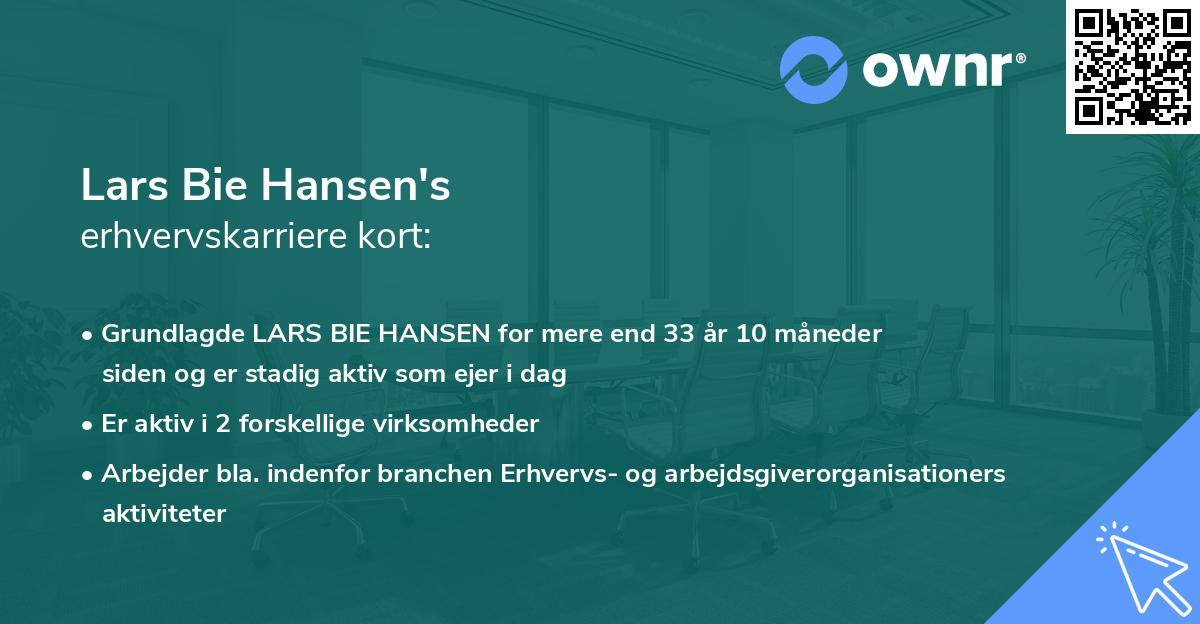Lars Bie Hansen's erhvervskarriere kort