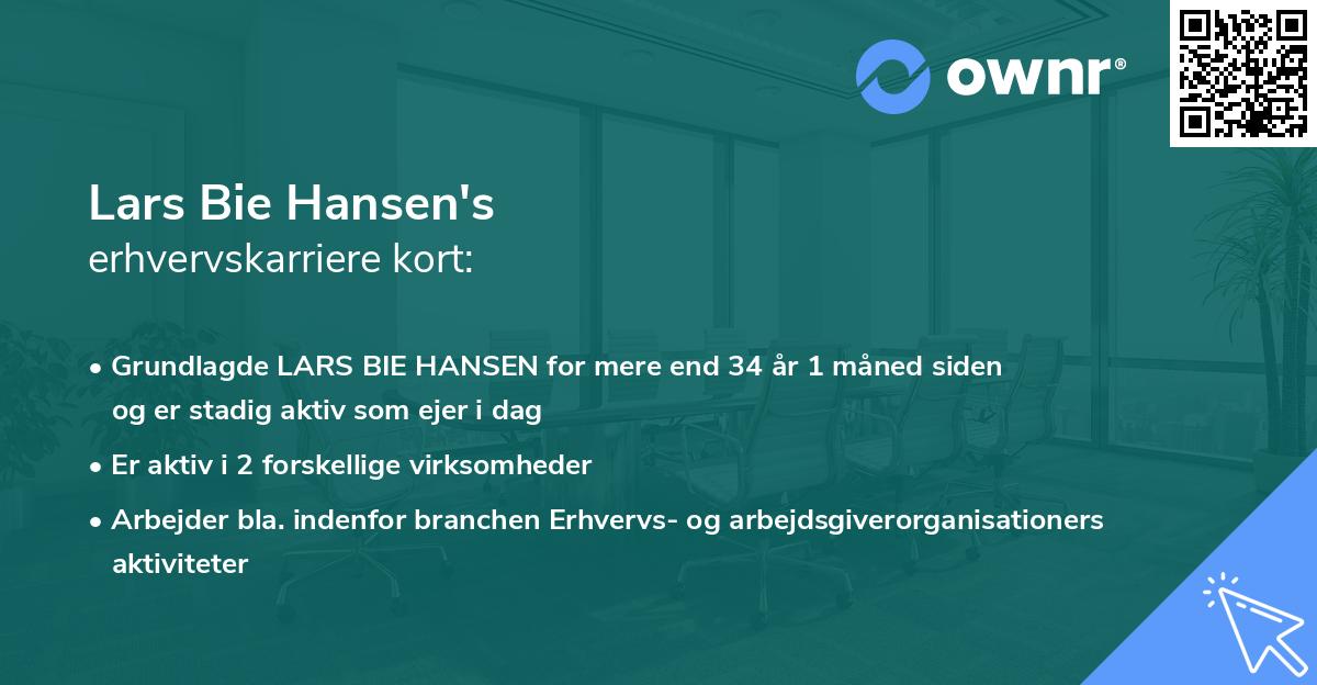 Lars Bie Hansen's erhvervskarriere kort