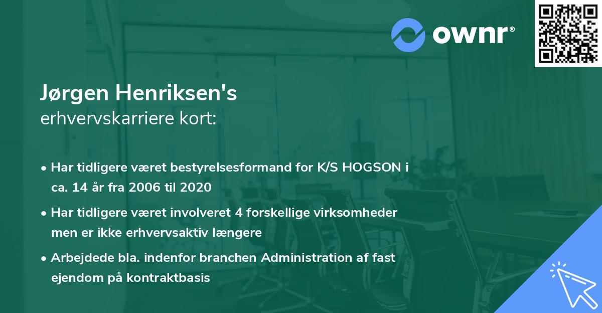 Jørgen Henriksen's erhvervskarriere kort