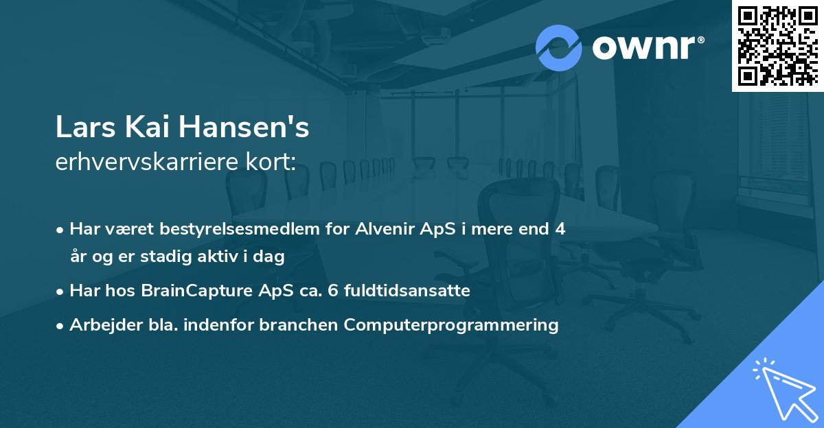 Lars Kai Hansen's erhvervskarriere kort