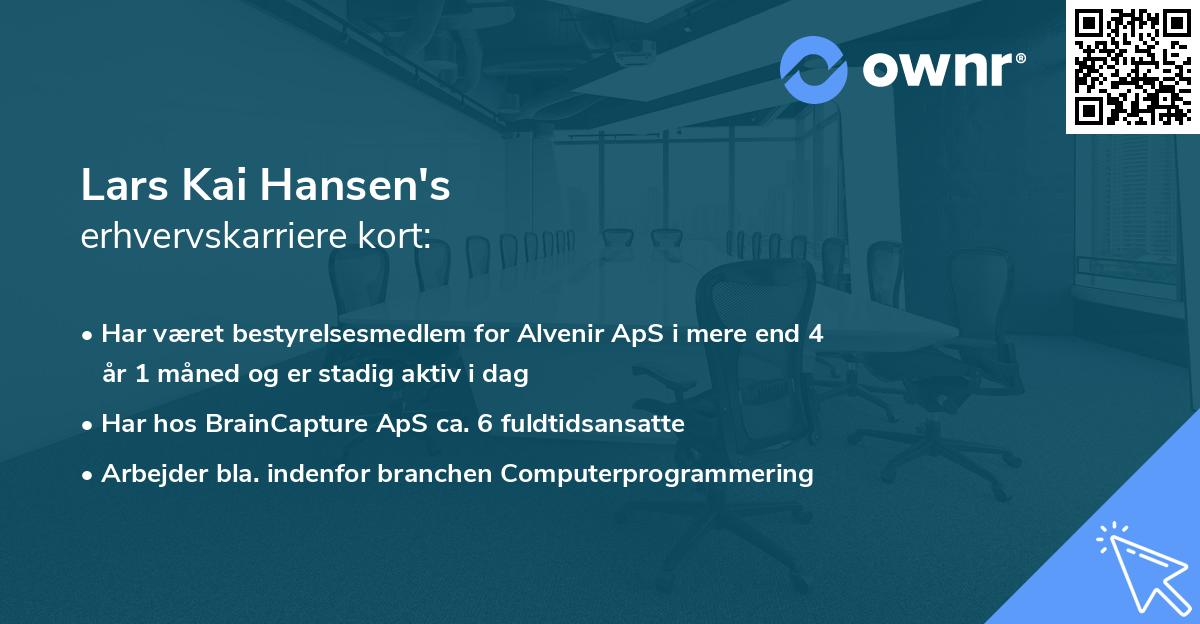 Lars Kai Hansen's erhvervskarriere kort