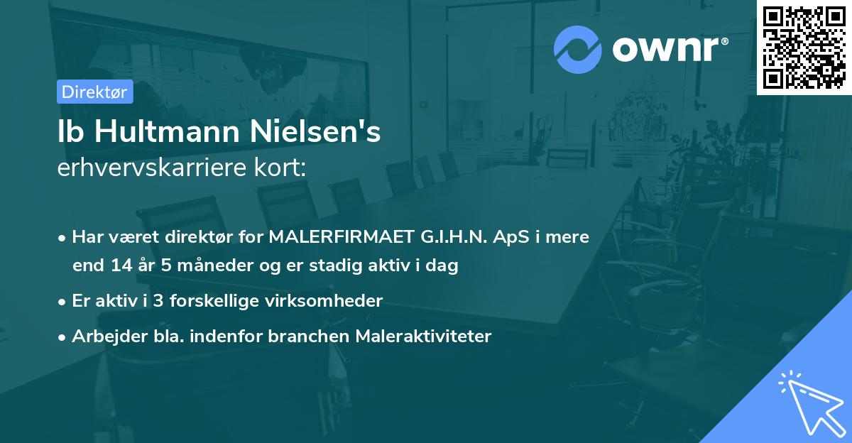 Ib Hultmann Nielsen's erhvervskarriere kort