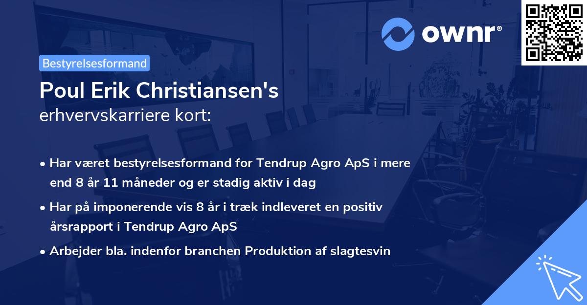 Poul Erik Christiansen's erhvervskarriere kort