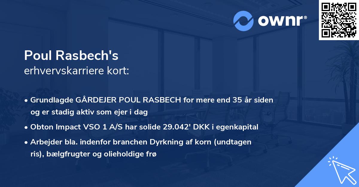 Poul Rasbech's erhvervskarriere kort
