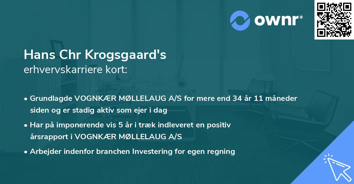 Hans Chr Krogsgaard's erhvervskarriere kort