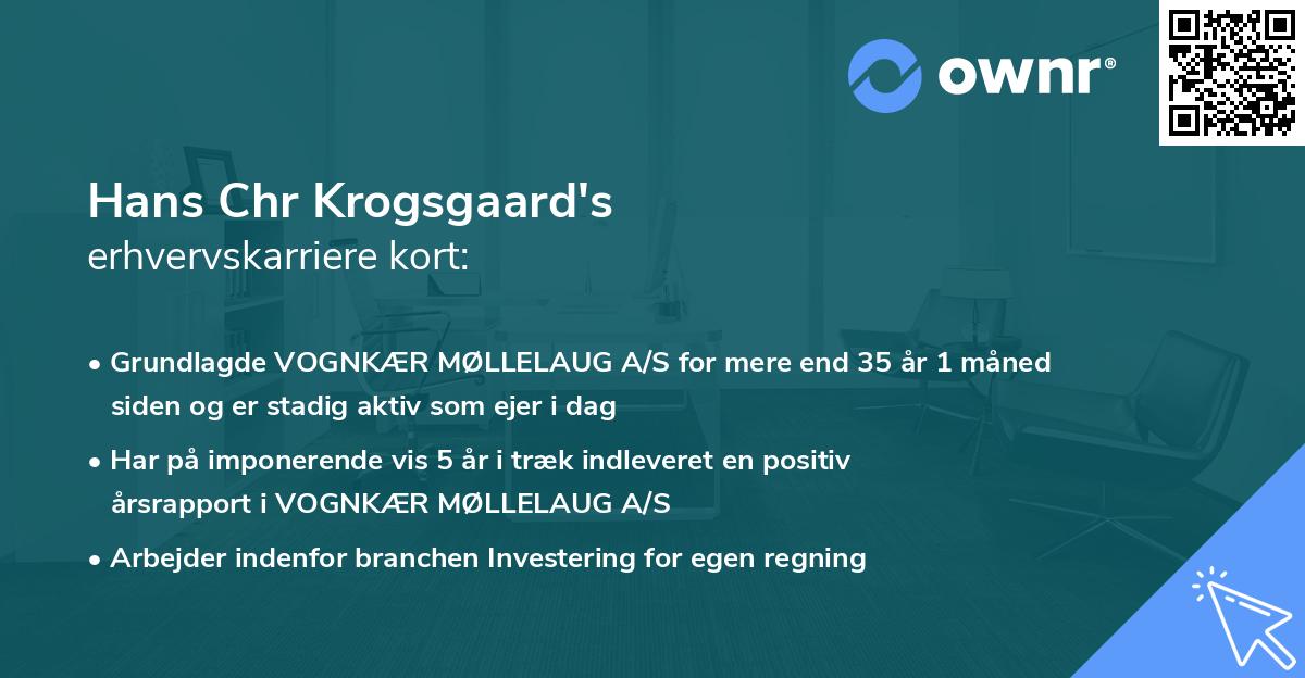 Hans Chr Krogsgaard's erhvervskarriere kort