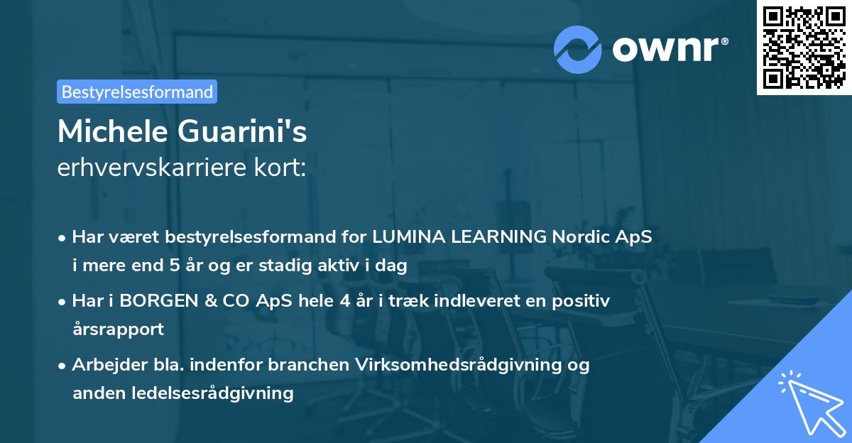 Michele Guarini's erhvervskarriere kort