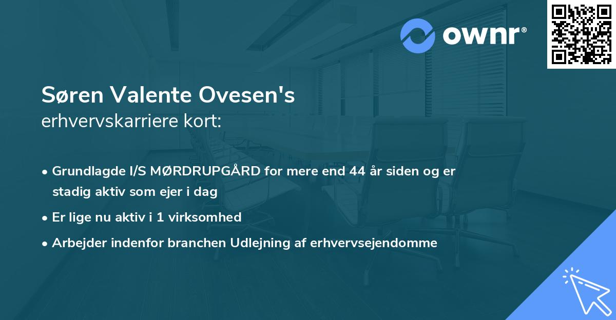 Søren Valente Ovesen's erhvervskarriere kort