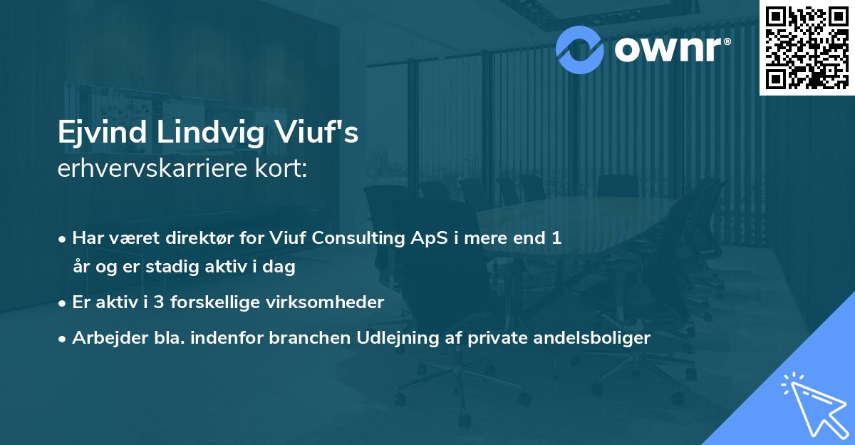 Ejvind Lindvig Viuf's erhvervskarriere kort