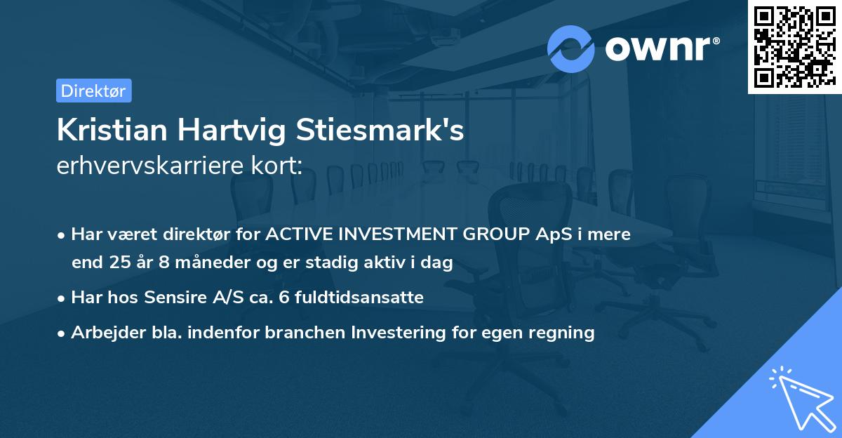 Kristian Hartvig Stiesmark's erhvervskarriere kort