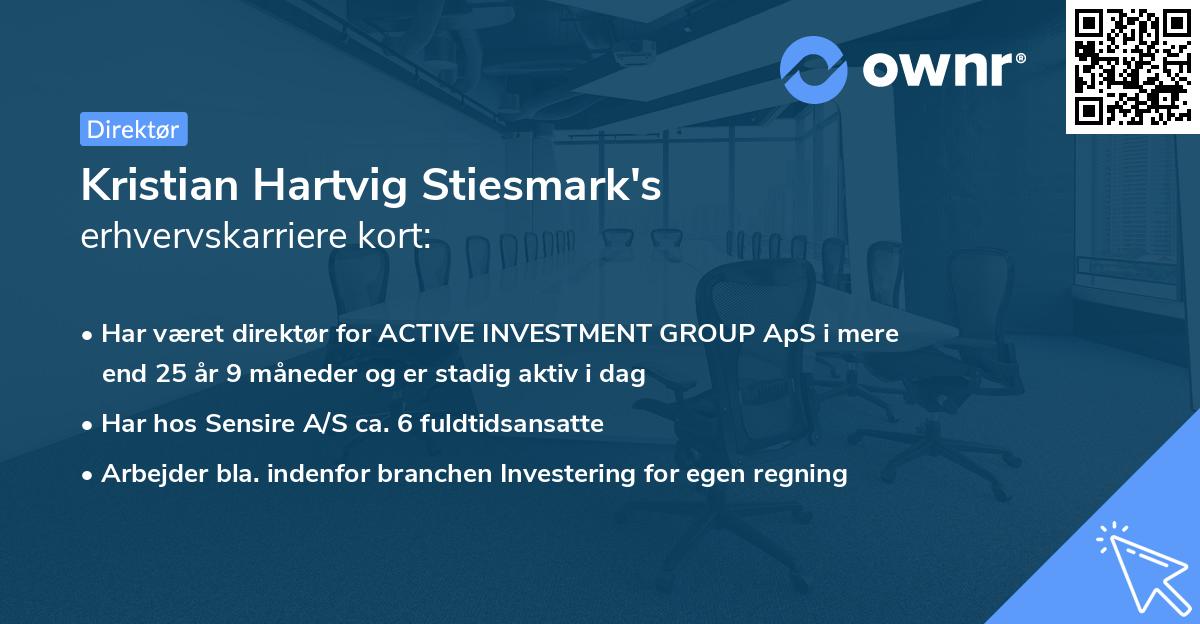 Kristian Hartvig Stiesmark's erhvervskarriere kort