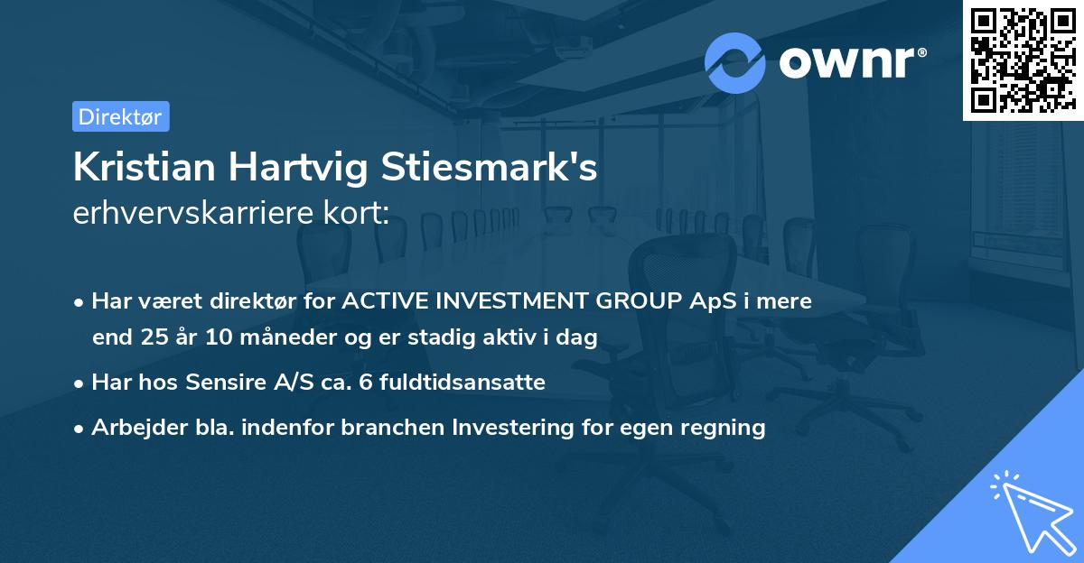 Kristian Hartvig Stiesmark's erhvervskarriere kort