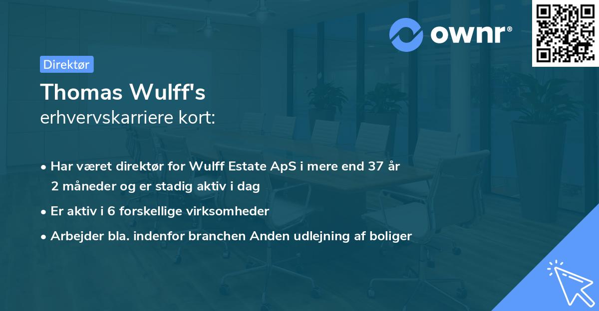 Thomas Wulff's erhvervskarriere kort