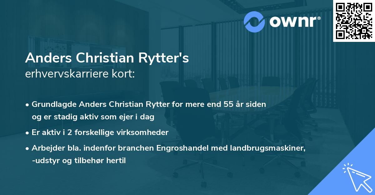 Anders Christian Rytter's erhvervskarriere kort