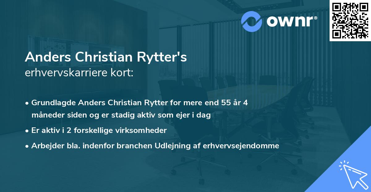 Anders Christian Rytter's erhvervskarriere kort