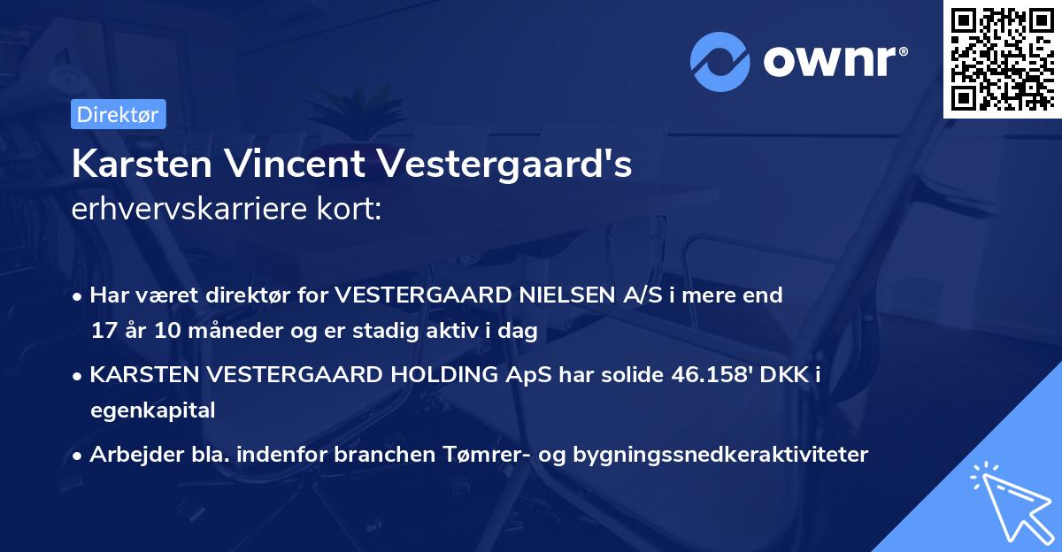 Karsten Vincent Vestergaard's erhvervskarriere kort