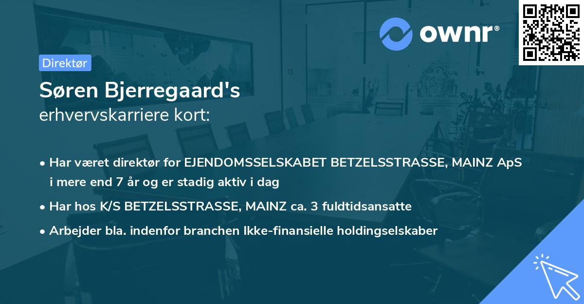 Søren Bjerregaard's erhvervskarriere kort
