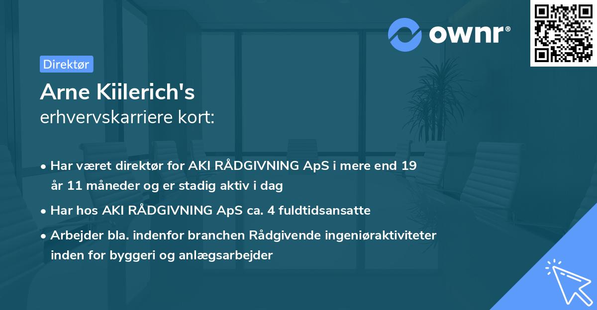 Arne Kiilerich's erhvervskarriere kort