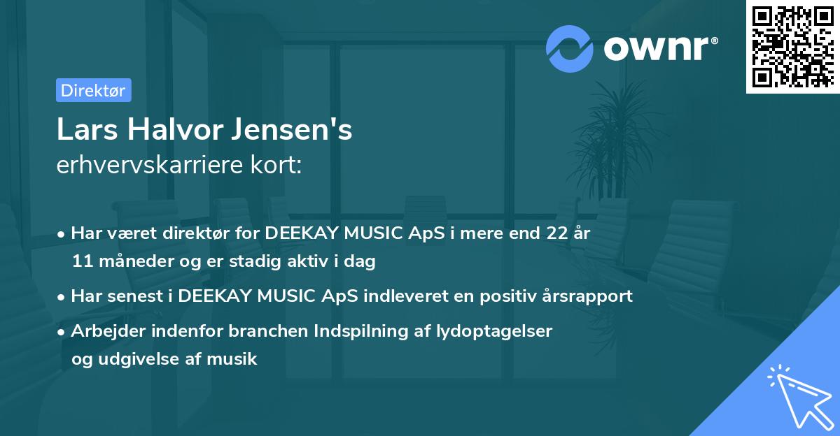 Lars Halvor Jensen's erhvervskarriere kort