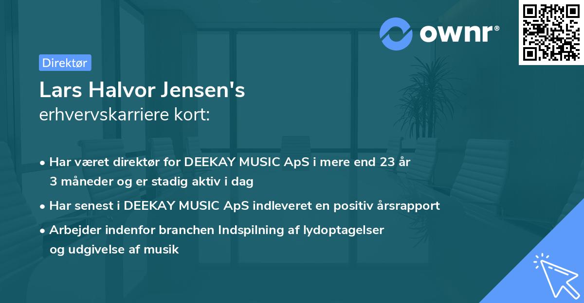 Lars Halvor Jensen's erhvervskarriere kort
