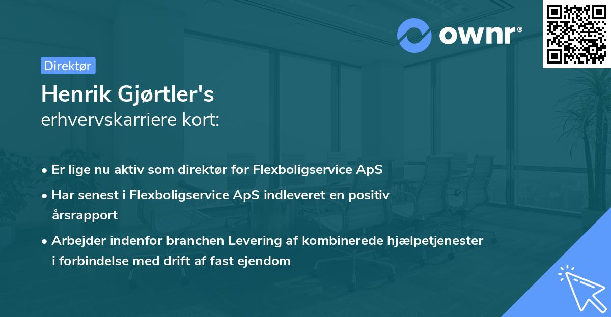 Henrik Gjørtler's erhvervskarriere kort