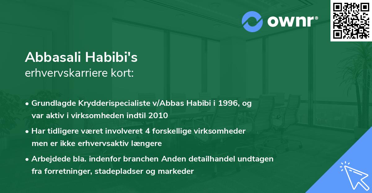 Abbasali Habibi's erhvervskarriere kort