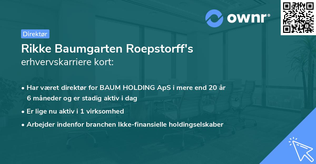 Rikke Baumgarten Roepstorff's erhvervskarriere kort