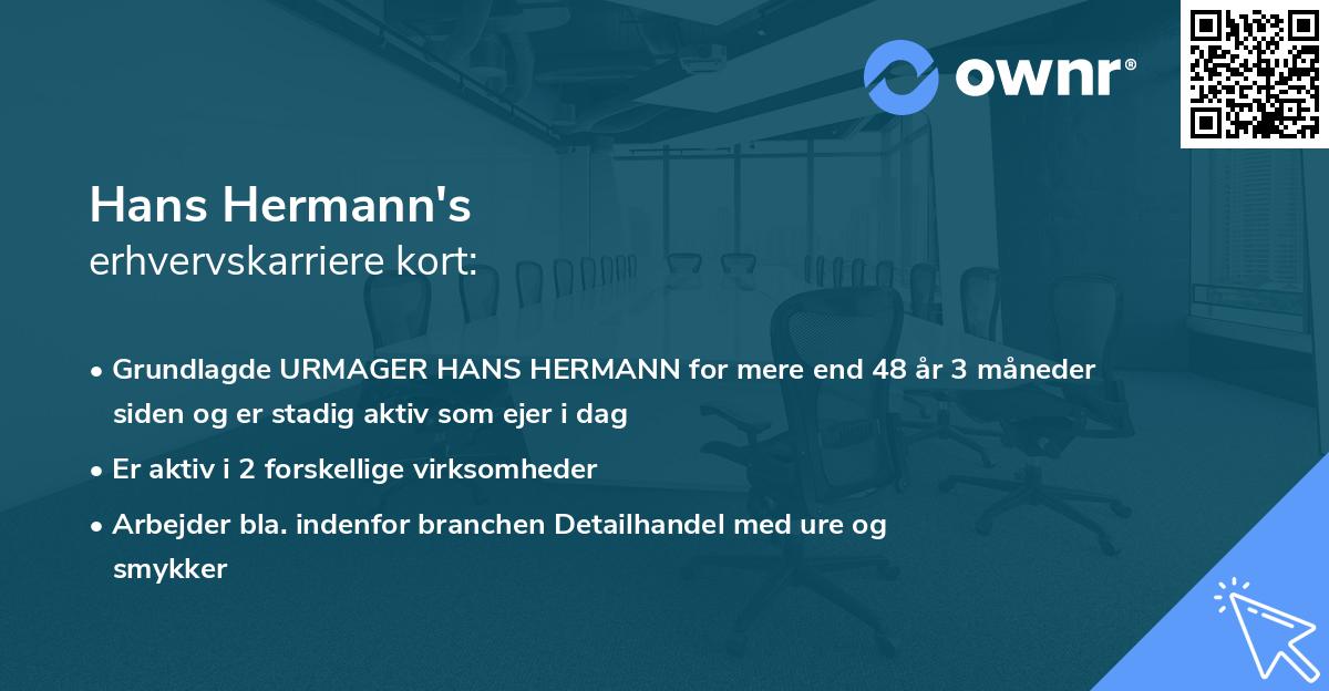 Hans Hermann's erhvervskarriere kort