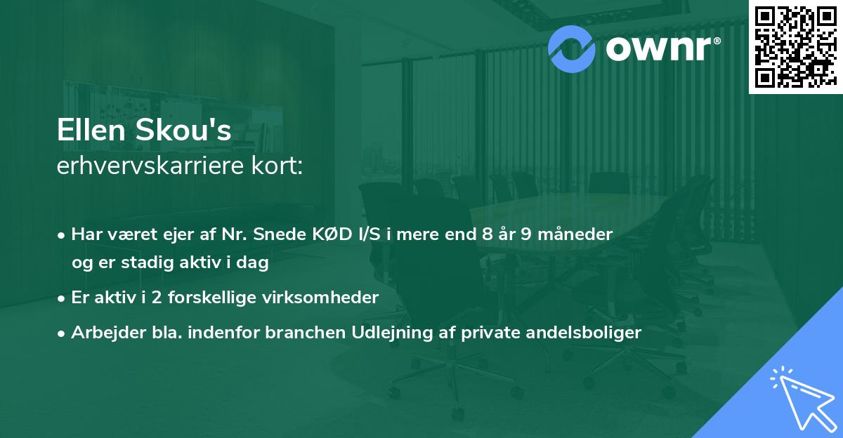 Ellen Skou's erhvervskarriere kort
