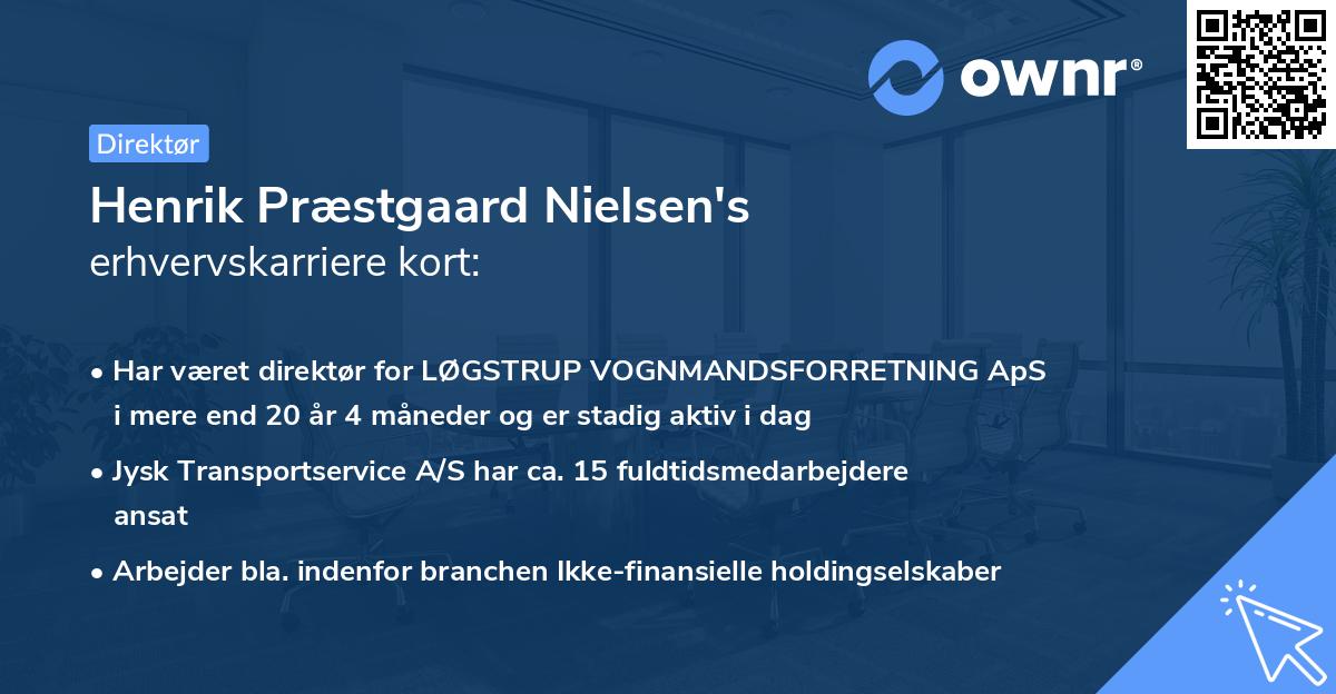Henrik Præstgaard Nielsen's erhvervskarriere kort