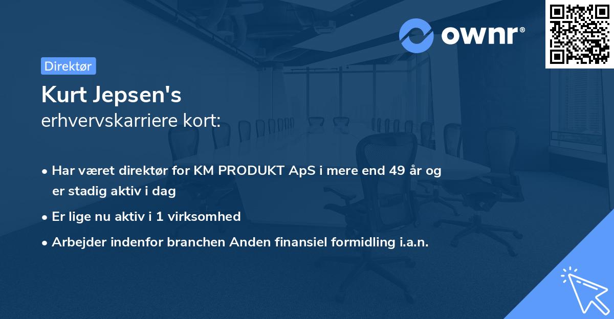 Kurt Jepsen's erhvervskarriere kort