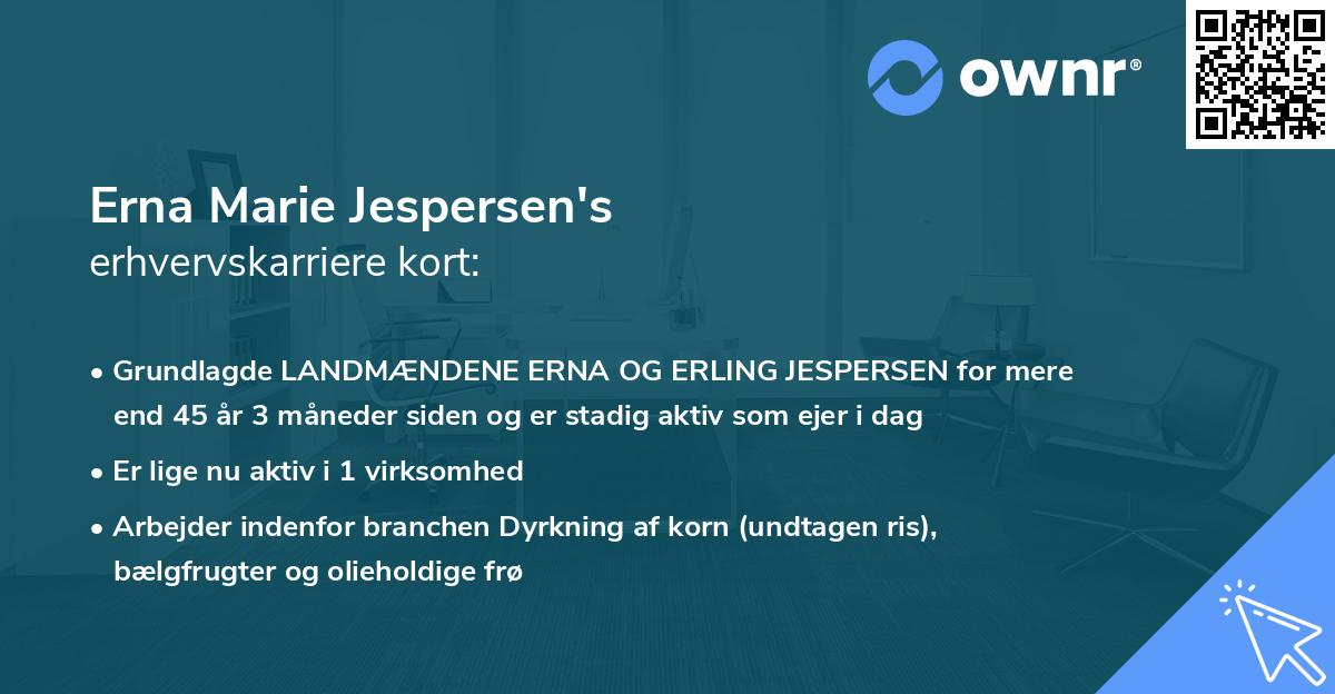 Erna Marie Jespersen's erhvervskarriere kort