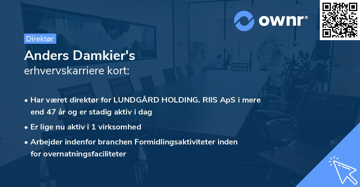 Anders Damkier's erhvervskarriere kort