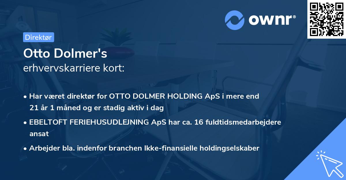 Otto Dolmer's erhvervskarriere kort