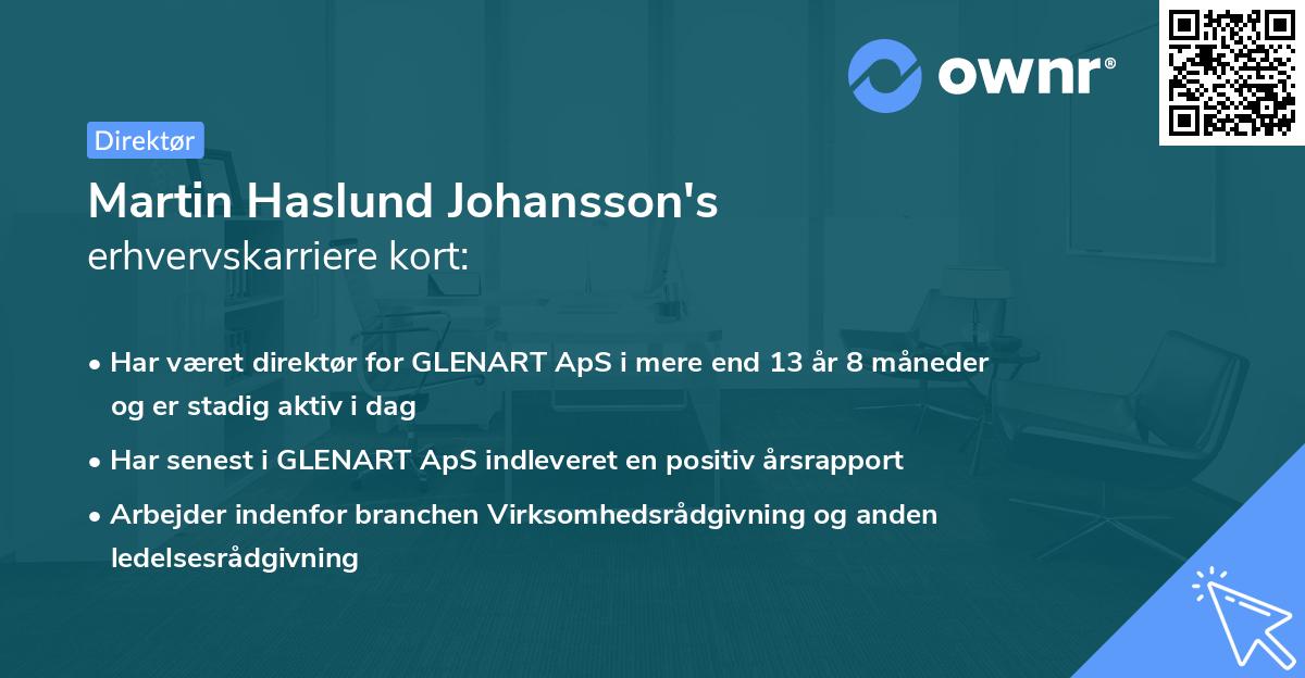 Martin Haslund Johansson's erhvervskarriere kort