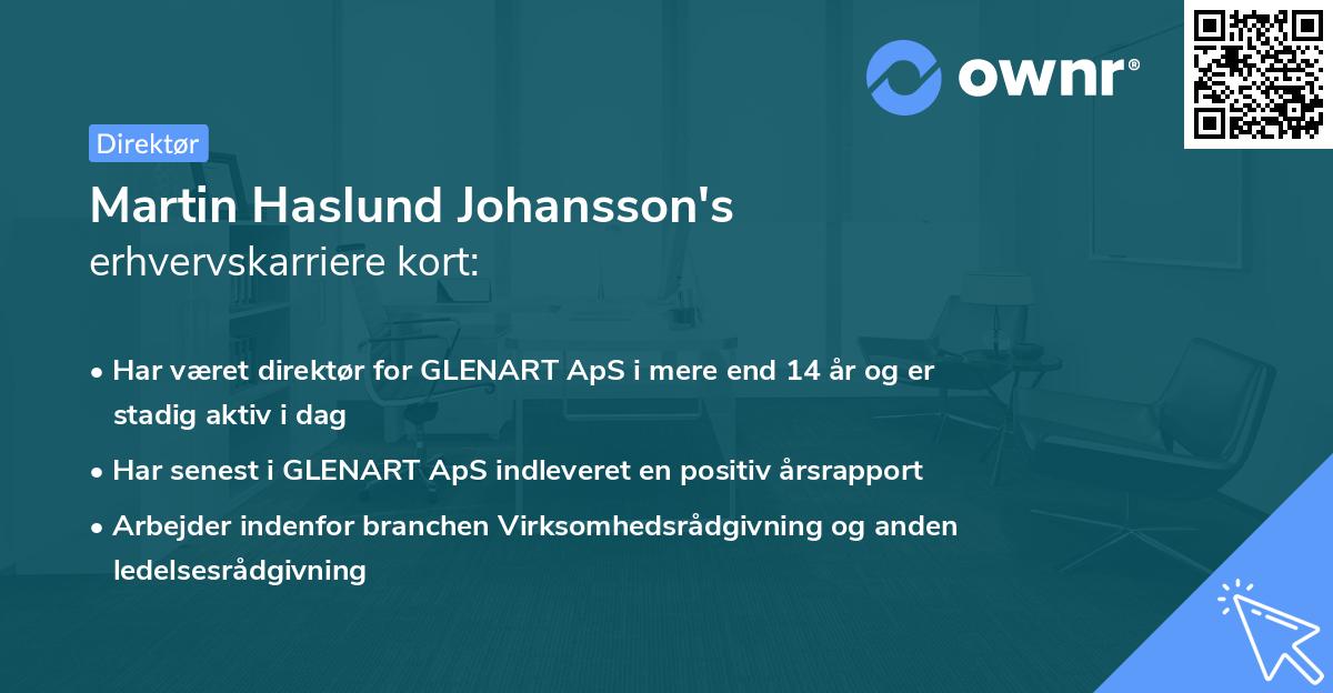 Martin Haslund Johansson's erhvervskarriere kort