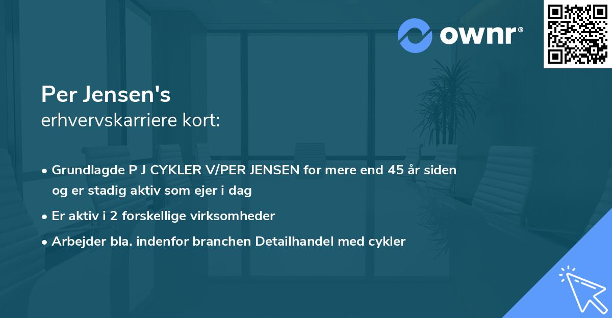 Per Jensen's erhvervskarriere kort
