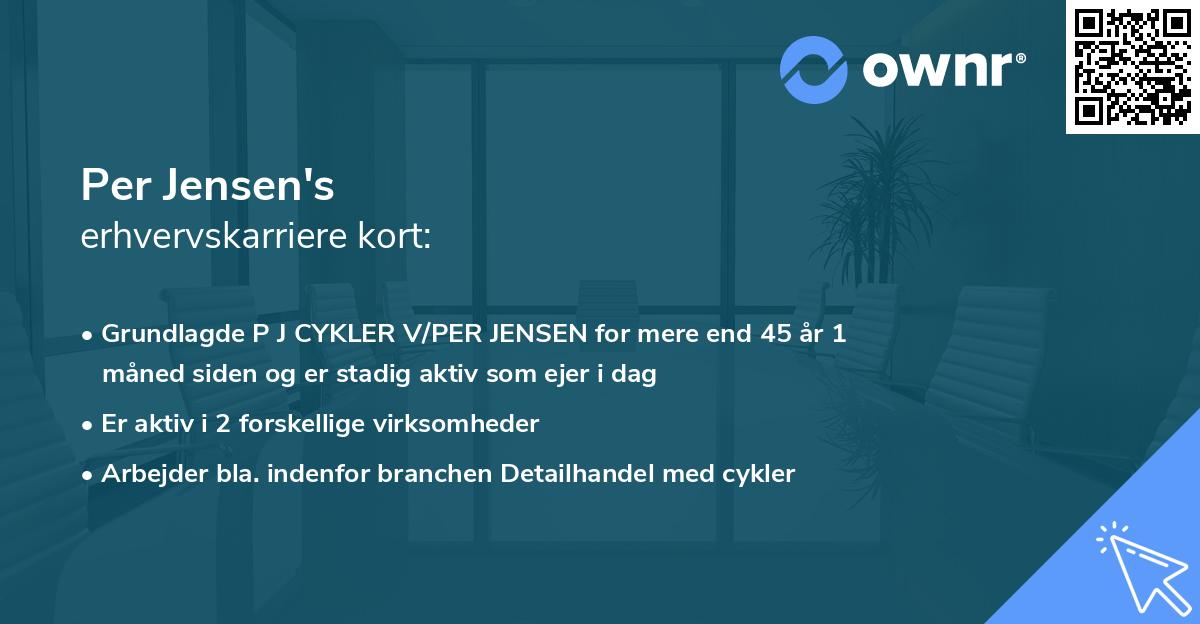 Per Jensen's erhvervskarriere kort