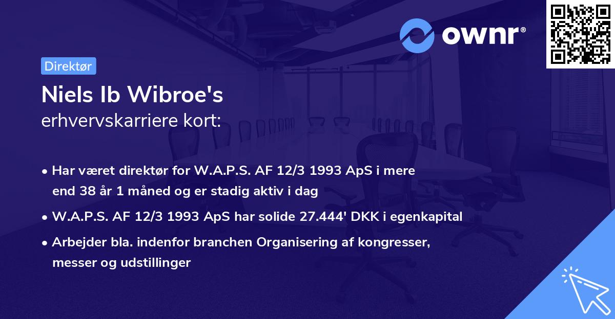 Niels Ib Wibroe's erhvervskarriere kort