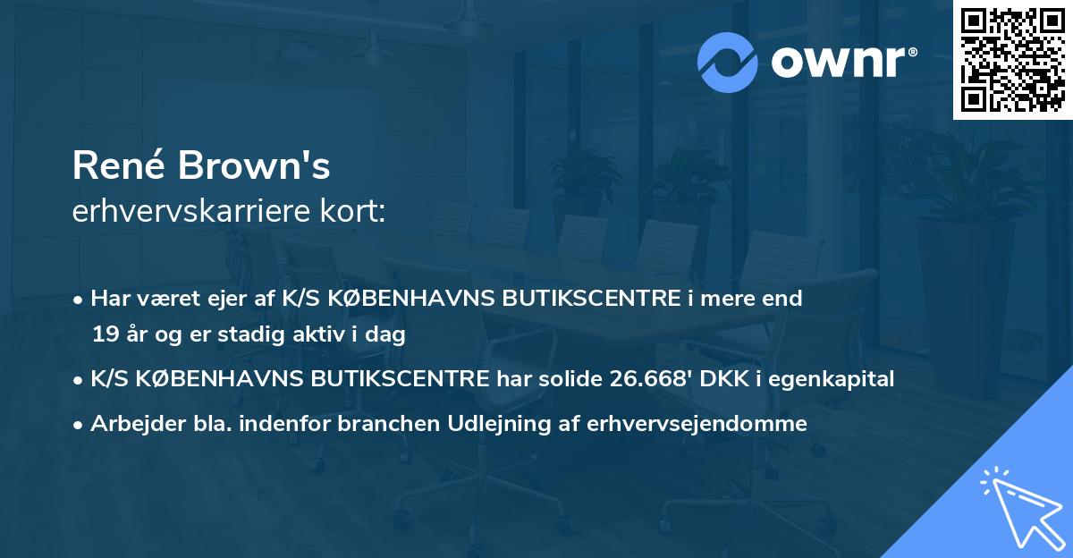 René Brown's erhvervskarriere kort