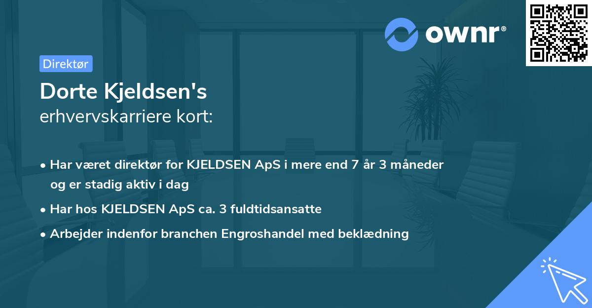 Dorte Kjeldsen's erhvervskarriere kort
