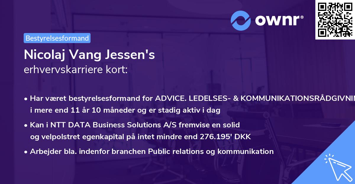 Nicolaj Vang Jessen's erhvervskarriere kort