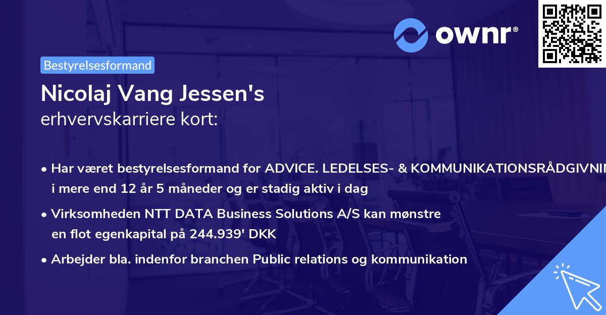 Nicolaj Vang Jessen's erhvervskarriere kort