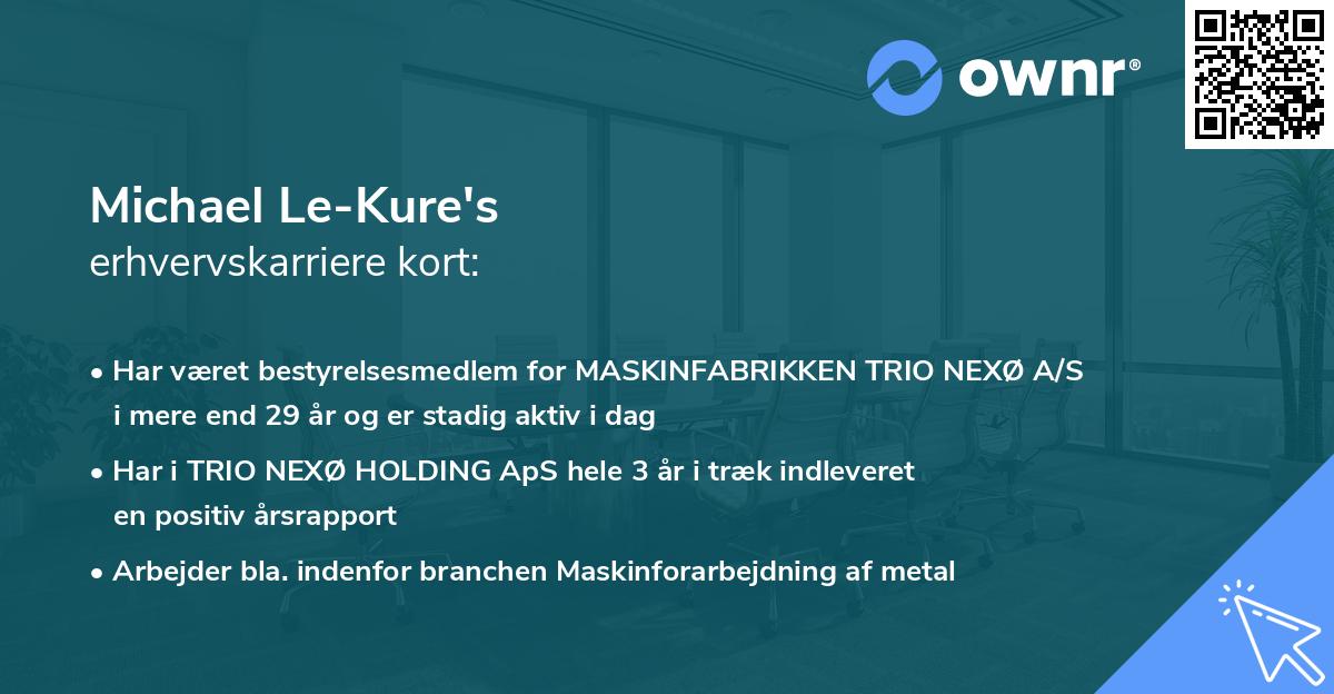 Michael Le-Kure's erhvervskarriere kort