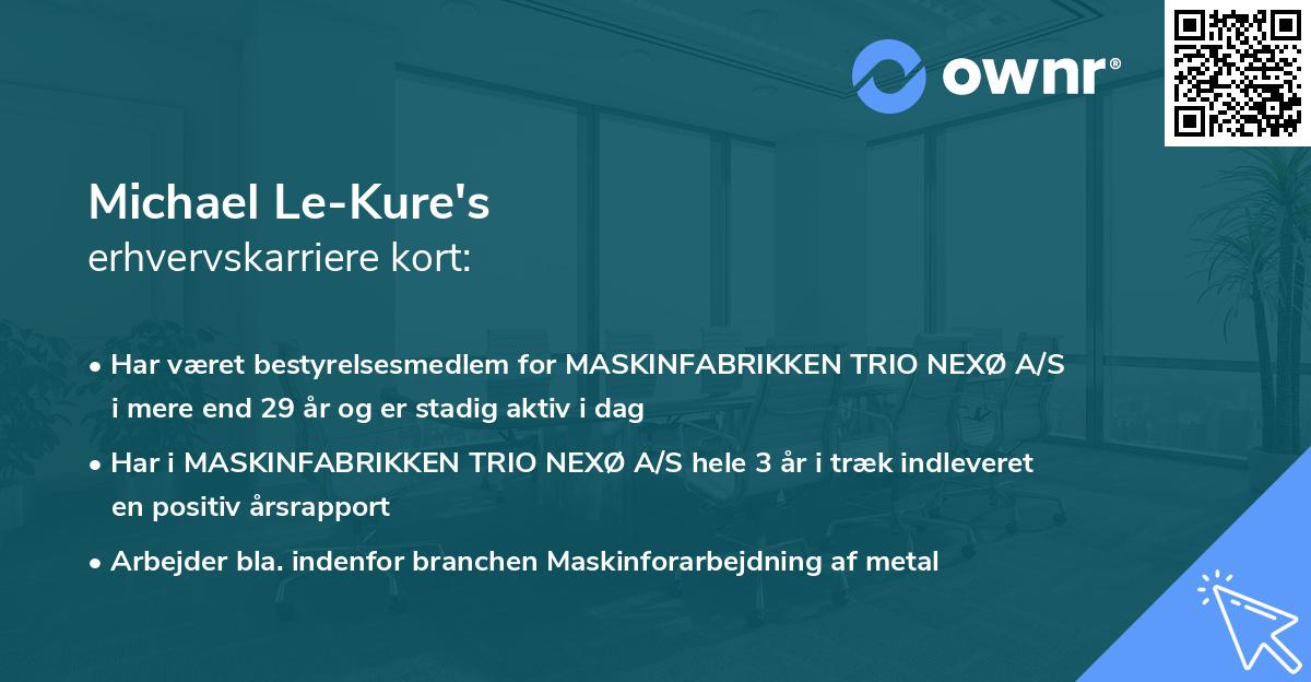 Michael Le-Kure's erhvervskarriere kort